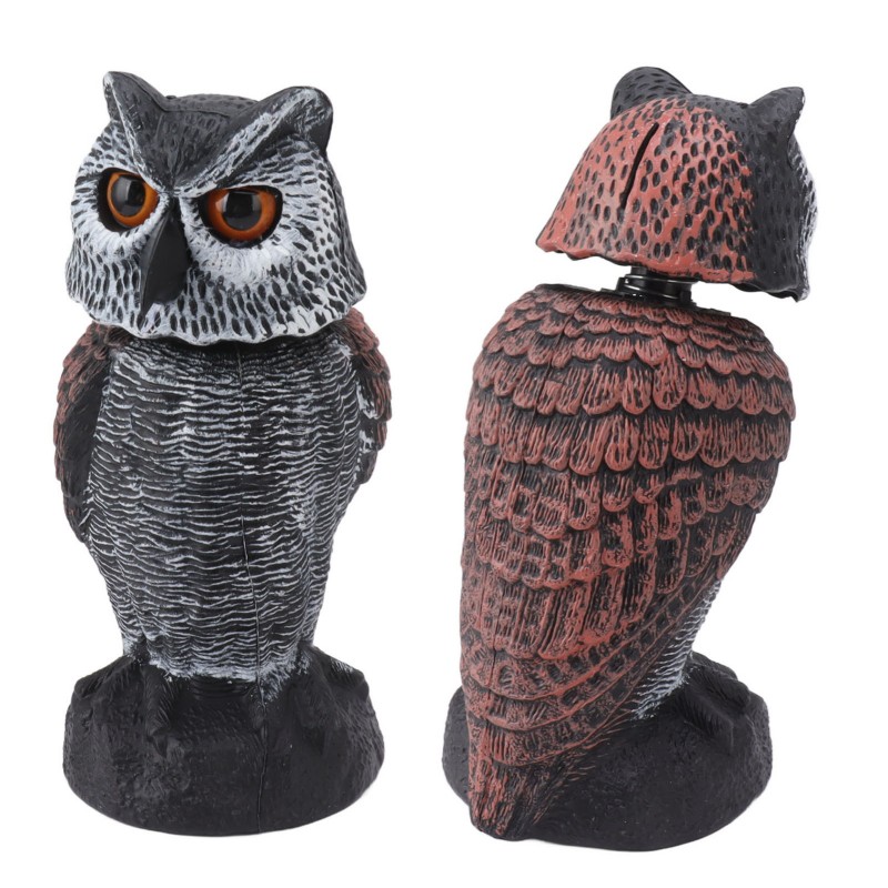 Plastic Shake Head Owl Decoy to Scare Birds Away, Scarecrow Bird Deterrent for Outdoor Garden Decoration​