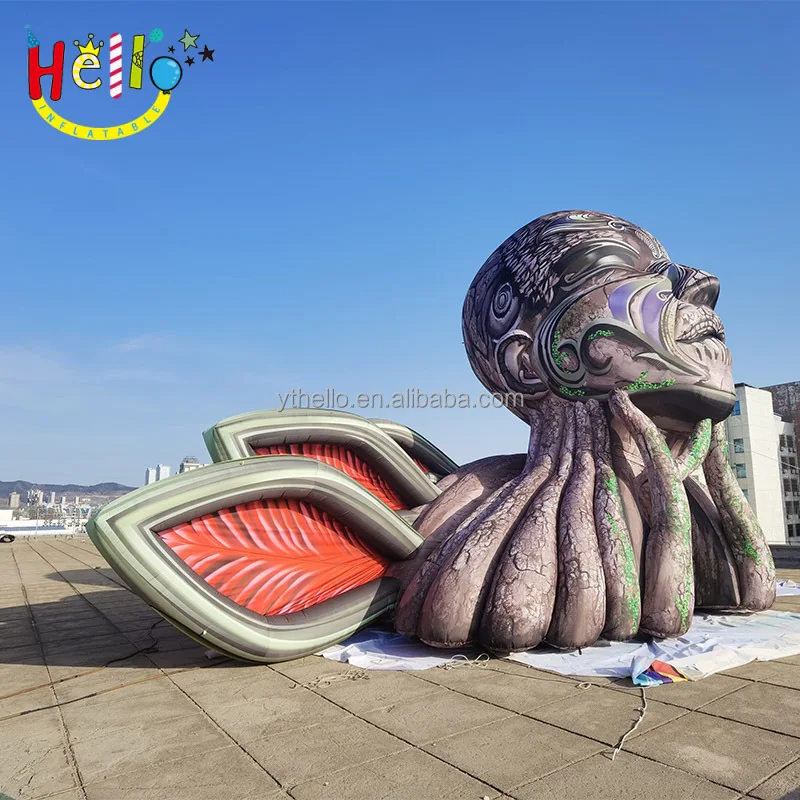 Karneval Bühne dekorative Tunnel Dschungel Stil Luft sprengen riesigen aufblasbaren Göttin Kopf