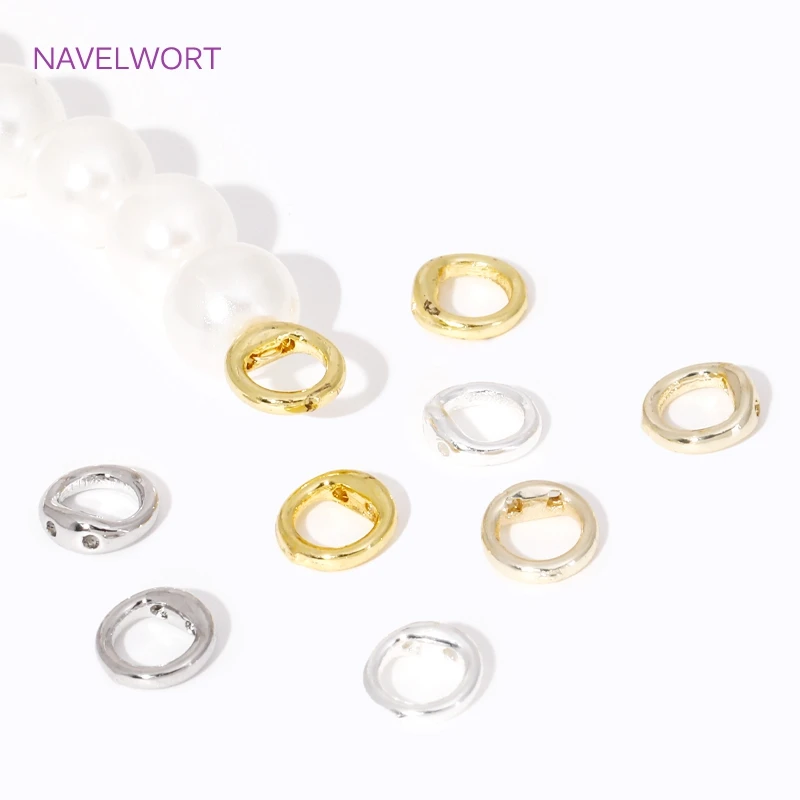 Punta de cuentas de latón chapado en oro de 18 quilates, tapas de extremo para joyería, pulsera de perlas DIY, collar, suministros para fabricación de joyas