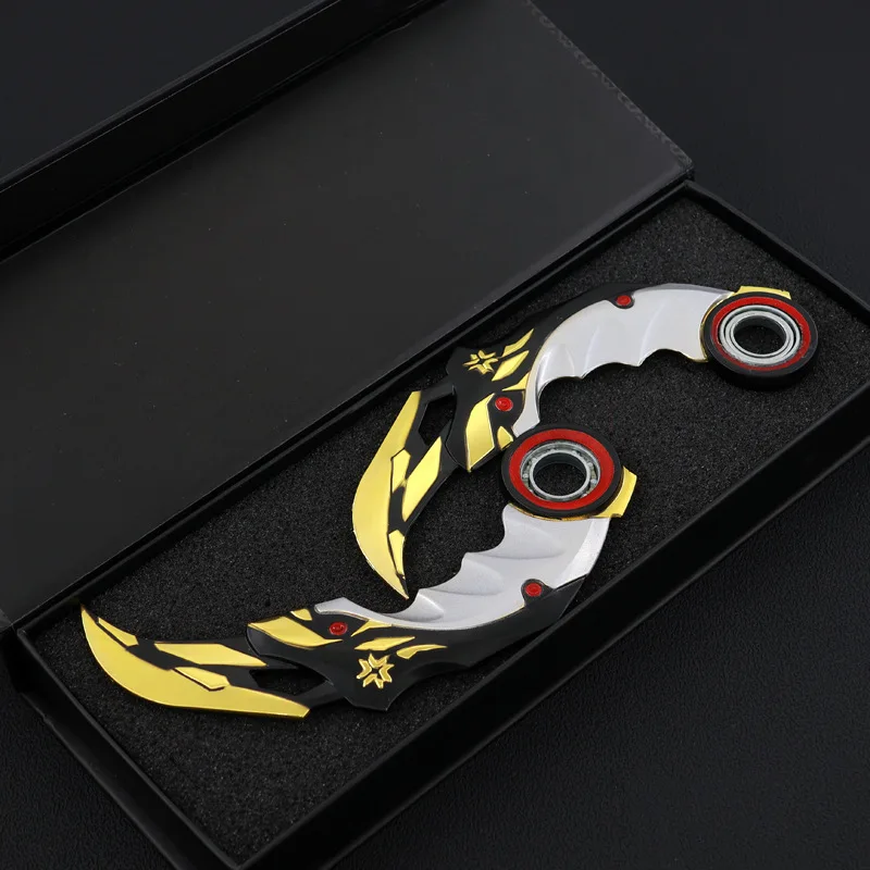 17cm campeonatos valorant 2021 karambit rotativo todo em metal jogo corpo machado arma traning faca garra cosplay prop brinquedos decoração de casa