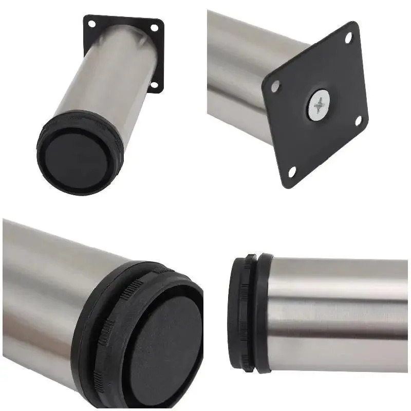 4PCS​ Stainless Steel Furniture Legs 5–25 cm​ – Adjustable Replacement Feet – Sofa/Bed/Table/Cabinet – Easy to Install, Durable