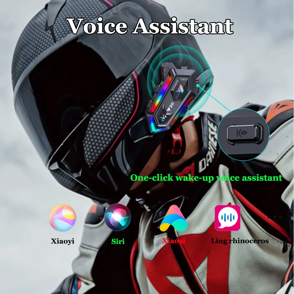 Y20 bluetooth capacete da motocicleta fone de ouvido sem fio motobike handsfree estéreo alto-falante redução ruído