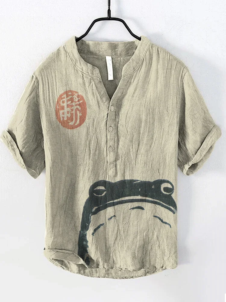 2025, Sommer Neue Shirt männer Kurzarm Kleidung Tops Außenhandel Mode Lässig Lose T-shirt Bambus Faser Leinen Hemd s-5XL