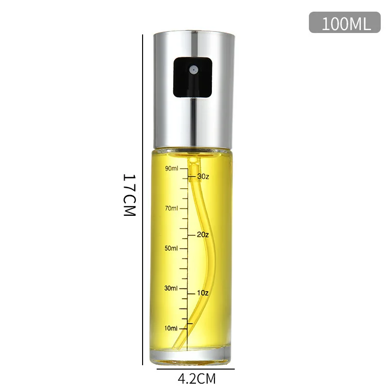 Bouteille de pulvérisation d'huile graduée de 100ML, Type presse ABS, friteuse à Air domestique, pulvérisation d'olive, appareil divin, bouteille en verre pour Barbecue