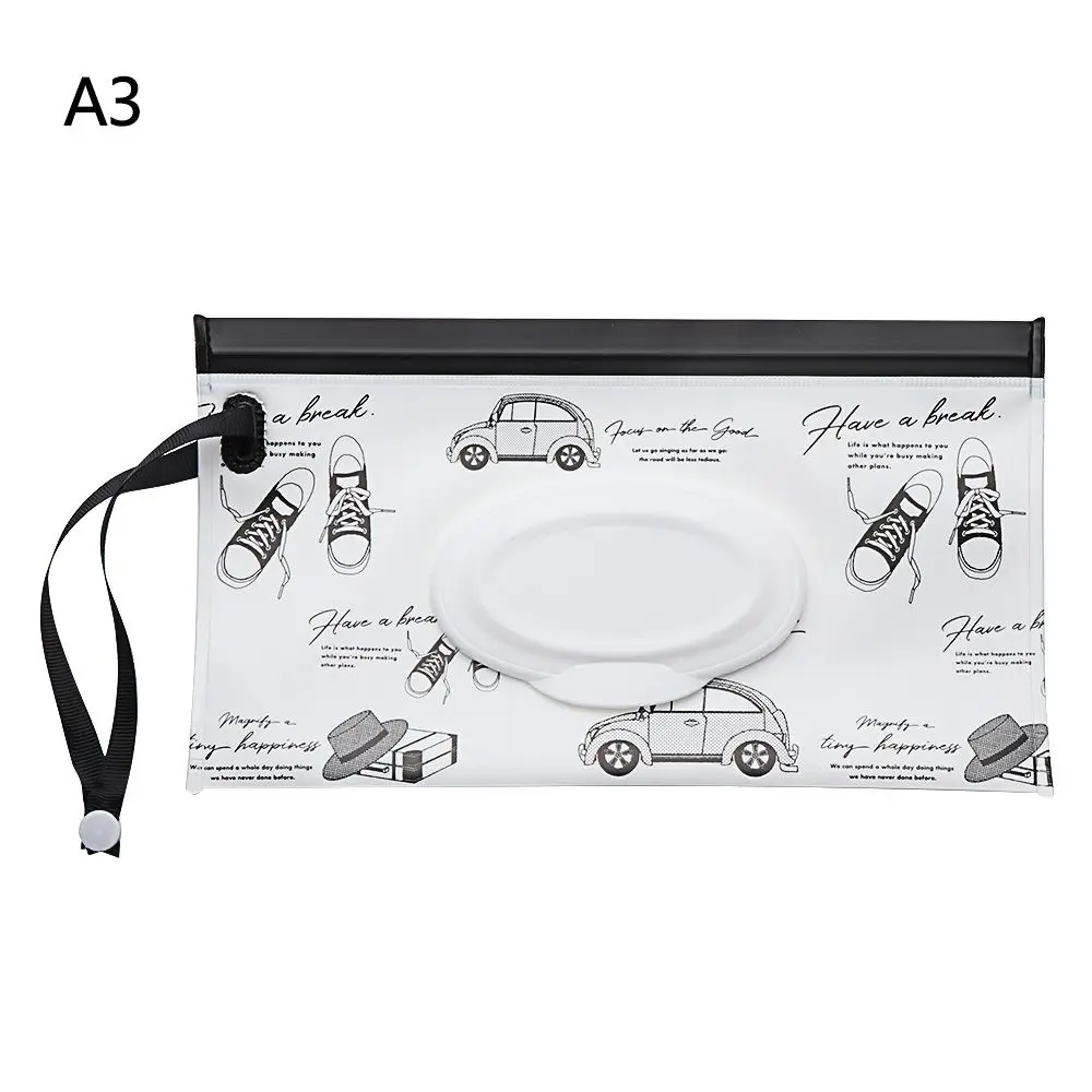 Estojo de transporte útil para uso externo, portátil, alça de pressão, capa flip, lenços umedecidos, bolsa cosmética, caixa de tecido, acessórios para carrinho