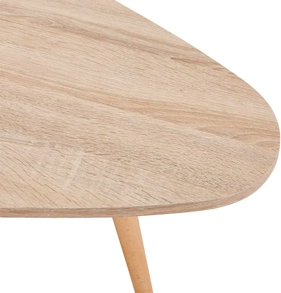 Kostenloser Versand-GOLDFAN 2er Set Couchtisch Rund Holz Moderner Wohnzimmertisch Set Beistelltisch Wohnzimmer Kaffeetisch, Brau