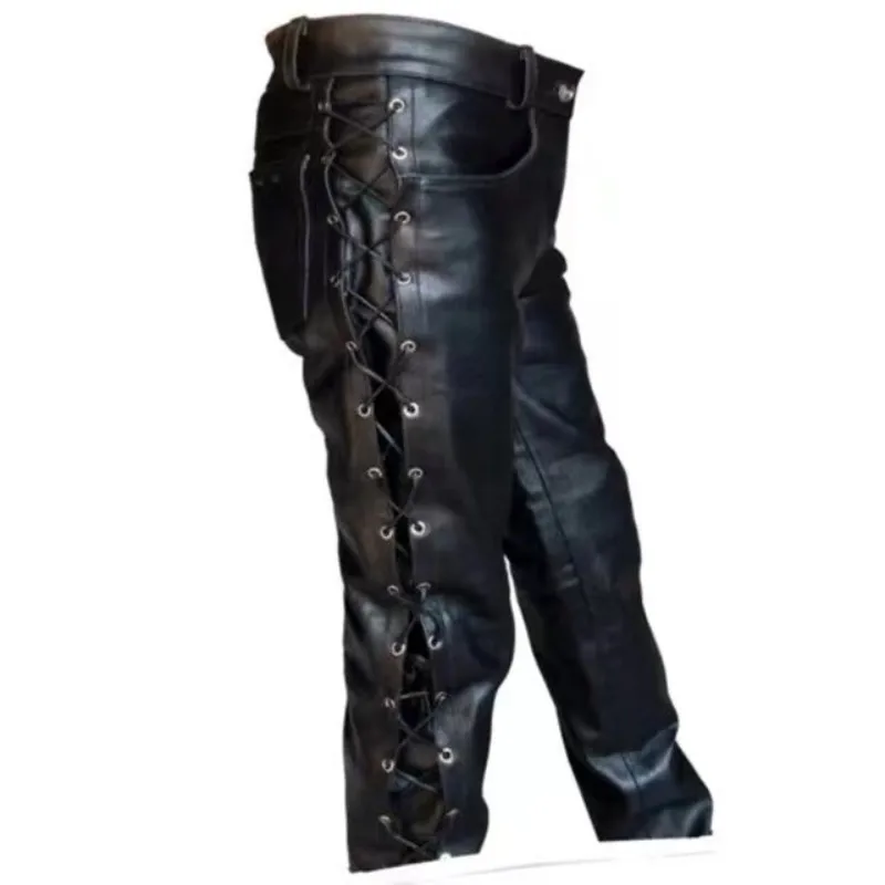 Neue erwachsene Herren Gothic mittelalterliche Hose Retro Renaissance Wikinger Kleidung Lederhose Plus Size
