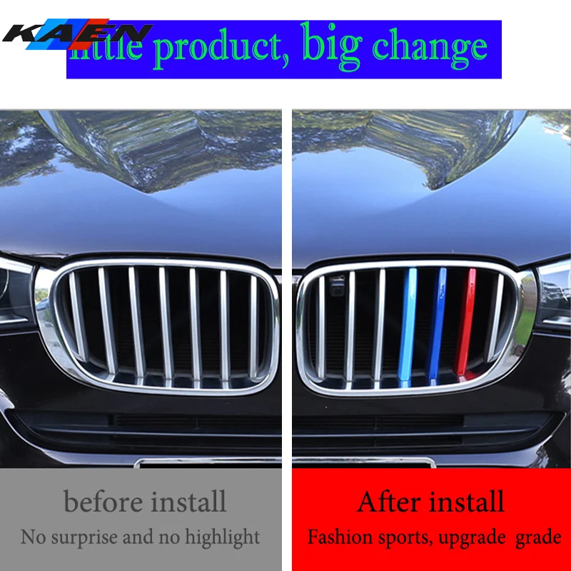 3szt Listwa ozdobna maski samochodowej do BMW X1 X2 X3 X4 X5 X6 X7 E84 F48 F49 F39 E83 F25 G01 F26 G02 E70 F15 E53 G05 E71 E72 F16 G06 G07