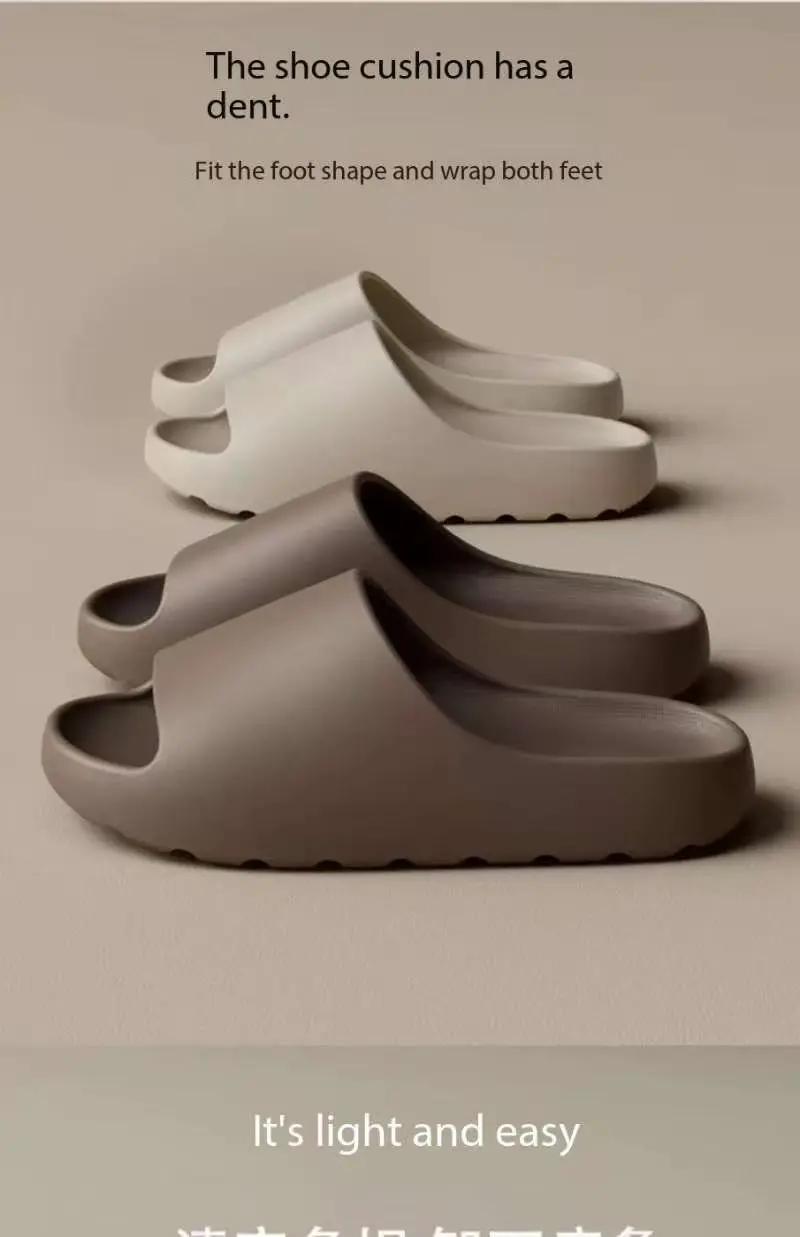 Unissex casa sapatos antiderrapante grosso macio plataforma slide sandálias para mulheres homens interior ao ar livre chuveiro banheiro chinelo para adulto