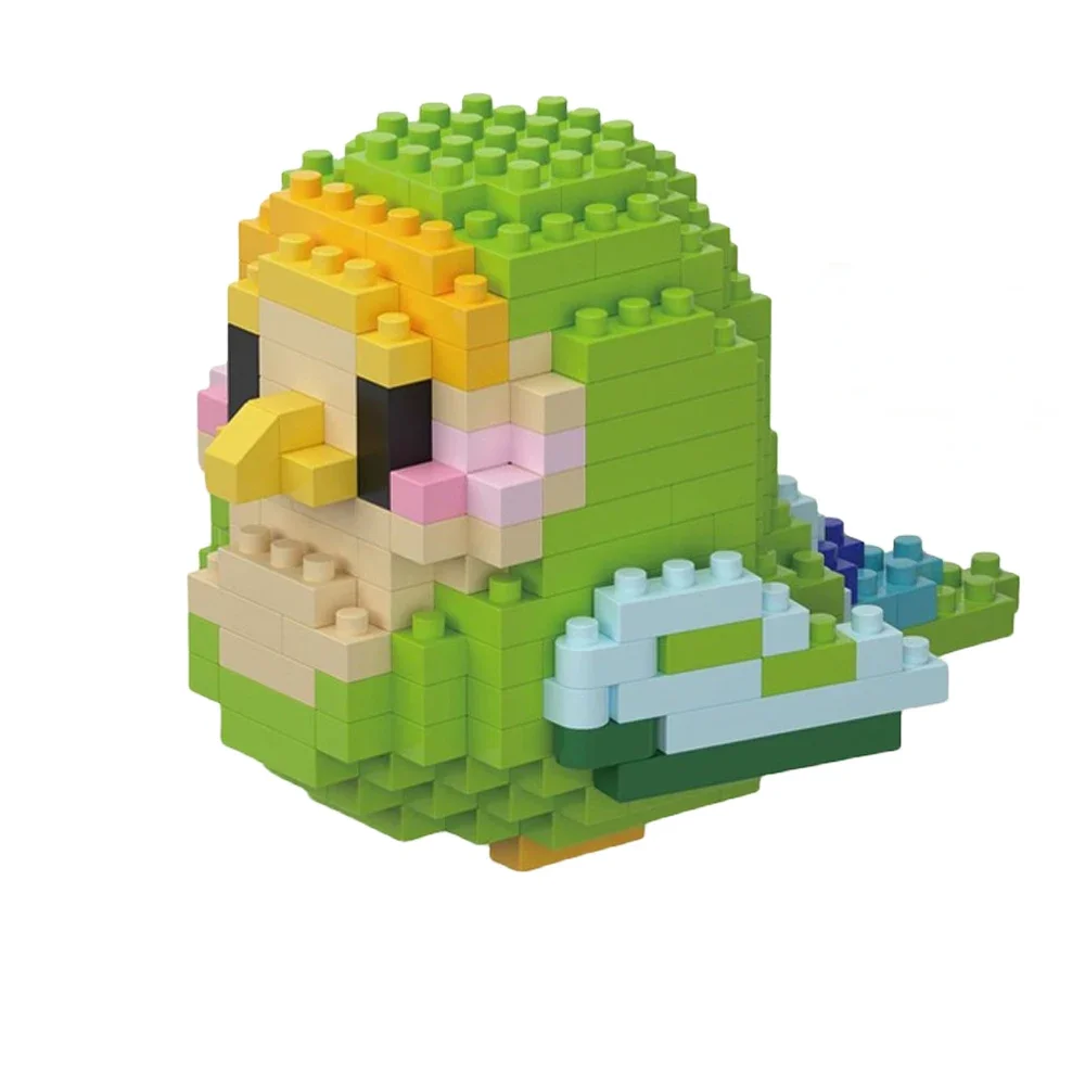 KNEW BUILT Colorful Parrot Micro Mini Building Blocks Assembly Toys 3D Model Bricks for Birds Funs Hands-on Ability Gift