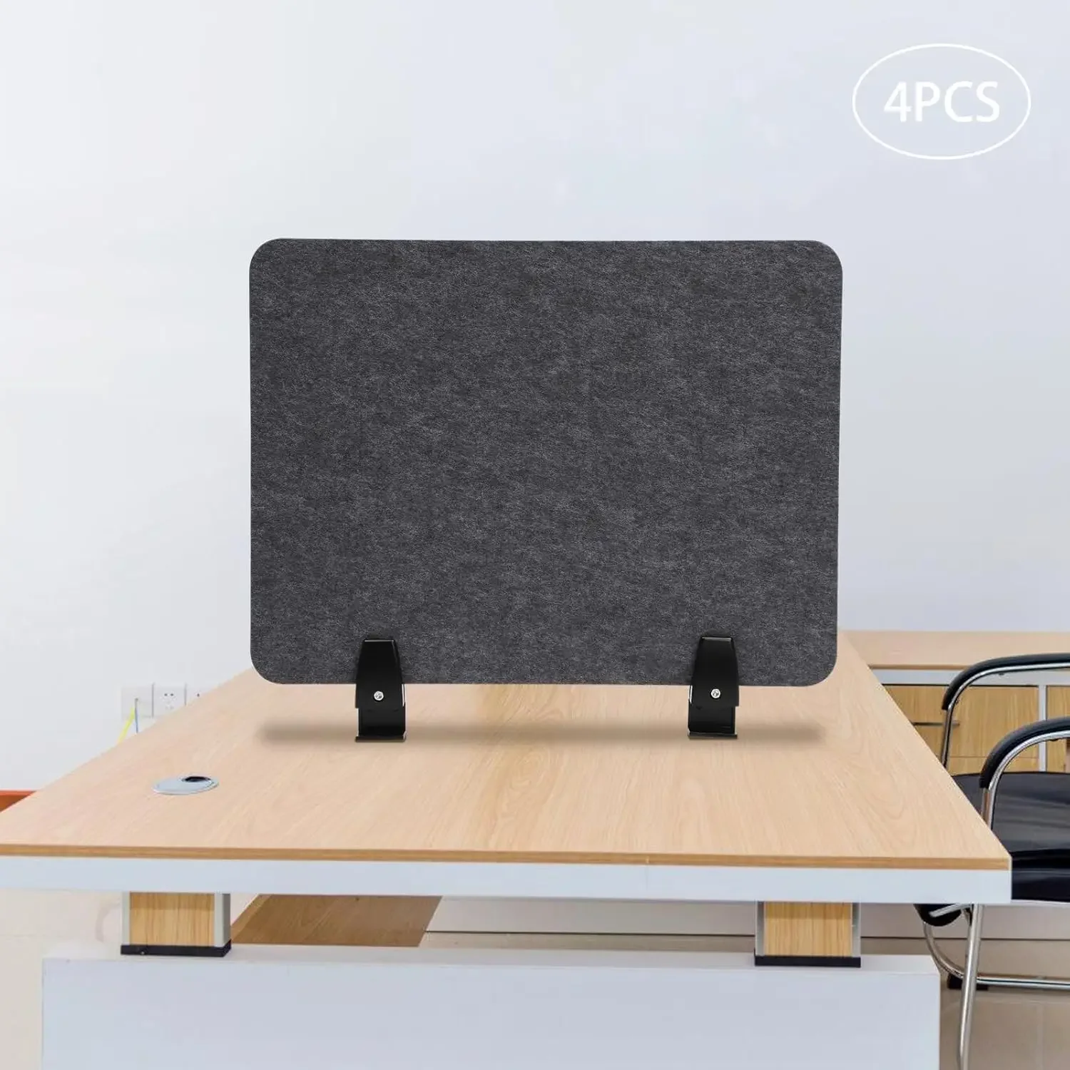4x ReFocus Raw Clamp-On Acoustic Desk Divider Mounted Privacy Panel to Reduce Noise and Visual Distractions