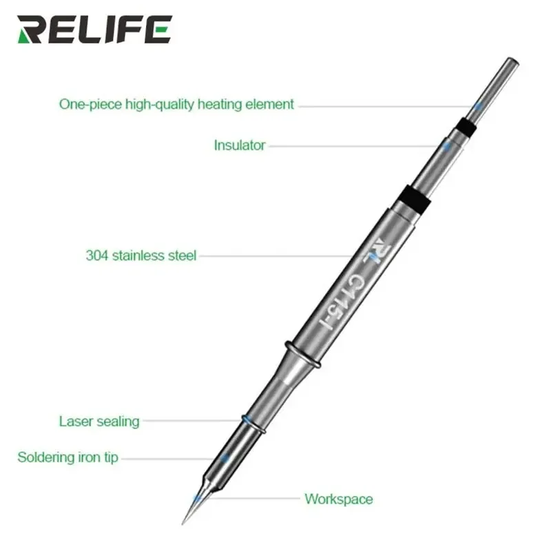 RELIFE C115-K/I/IS Nano-niveau Universal T115 Griff Lötkolben Spitze Spitze Ellenbogen Klinge Für C115 Serie löten Station