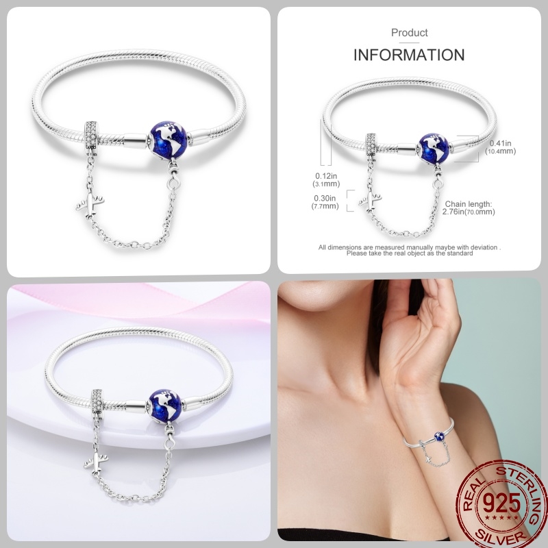 Pulseras originales de plata 925 de 17-20CM con forma de corazón y circonita, pulsera infinita compatible con abalorios DIY, regalos de joyería de cumpleaños, gran oferta