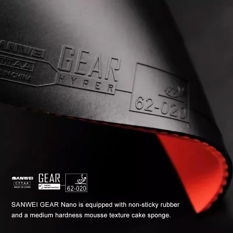 SANWEI GEAR HYPER 卓球ラバー 半粘着ピンポンラバーシート チューニング済みミディアムケーキスポンジ付き Sanwei ラバー