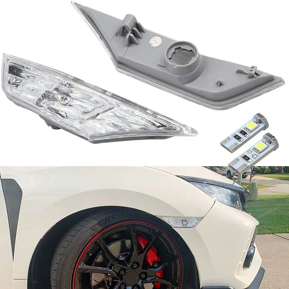 Carro LED Side Marker Turn Signal Lâmpada, T10 Lâmpadas para Honda Civic 2016 2017 2018 2019
