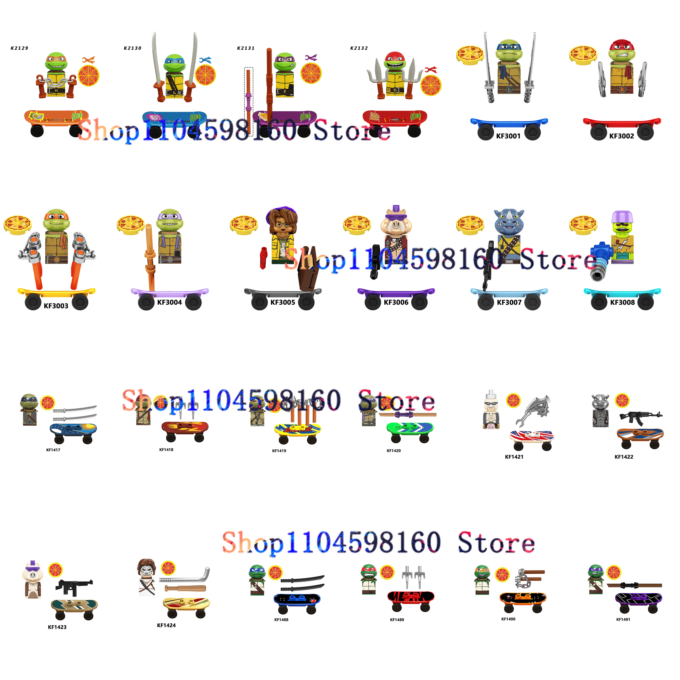 KF6125 KF6196 KDL817 Anime Cartoon TV Teenage Mutant Turtles Ninja Donatello Mikey Raphael Bausteine für Kinder Geschenke