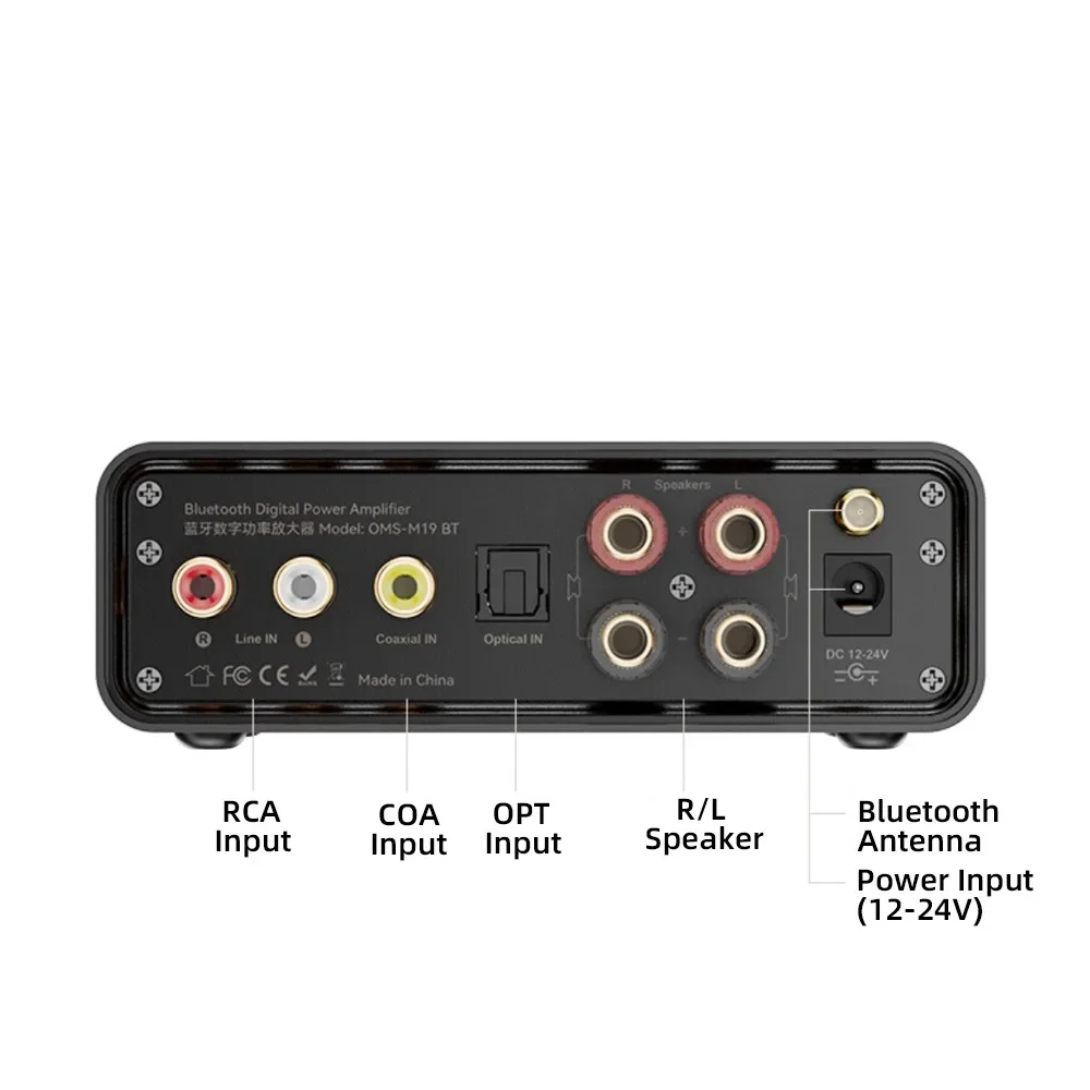 Mini TPA3116D2 Bluetooth 5.3 Class D Power Amplifier 2.0 Audio Amplifier 100Wx2 200W with Microphone Optical Coaxial Input