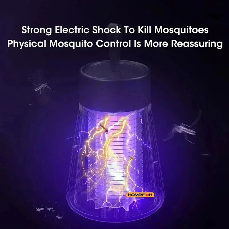 1PC ไฟฟ้า Shock ยุง Killer โคมไฟกันน้ํา Two-in-One Bug Zapper สําหรับห้องนอนกลางแจ้ง-ฆ่า Moths Wasps Gnats เพิ่มเติม!