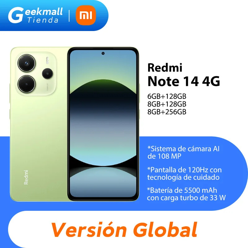 【Marke+】Globale Version Xiaomi Redmi Note 14 MediaTek Helio G99-Ultra 108MP AI 5500 mAh 6,67" AMOLED 120 Hz Display
