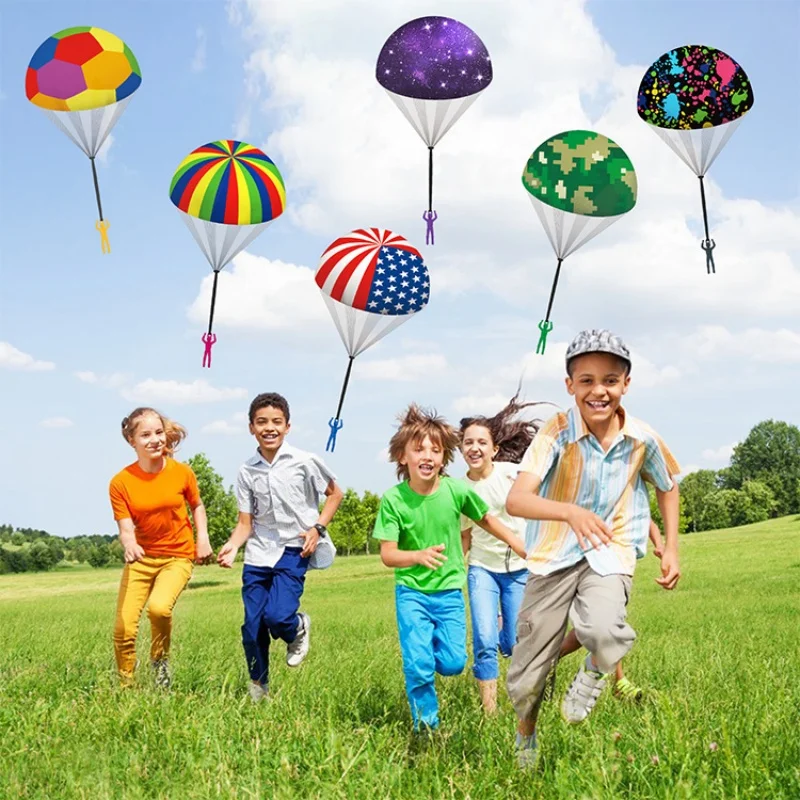 Paracaídas de lanzamiento manual para hombre del ejército, juguetes voladores para niños, juguete de lanzamiento sin enredos, paracaídas, juguetes para niños al aire libre
