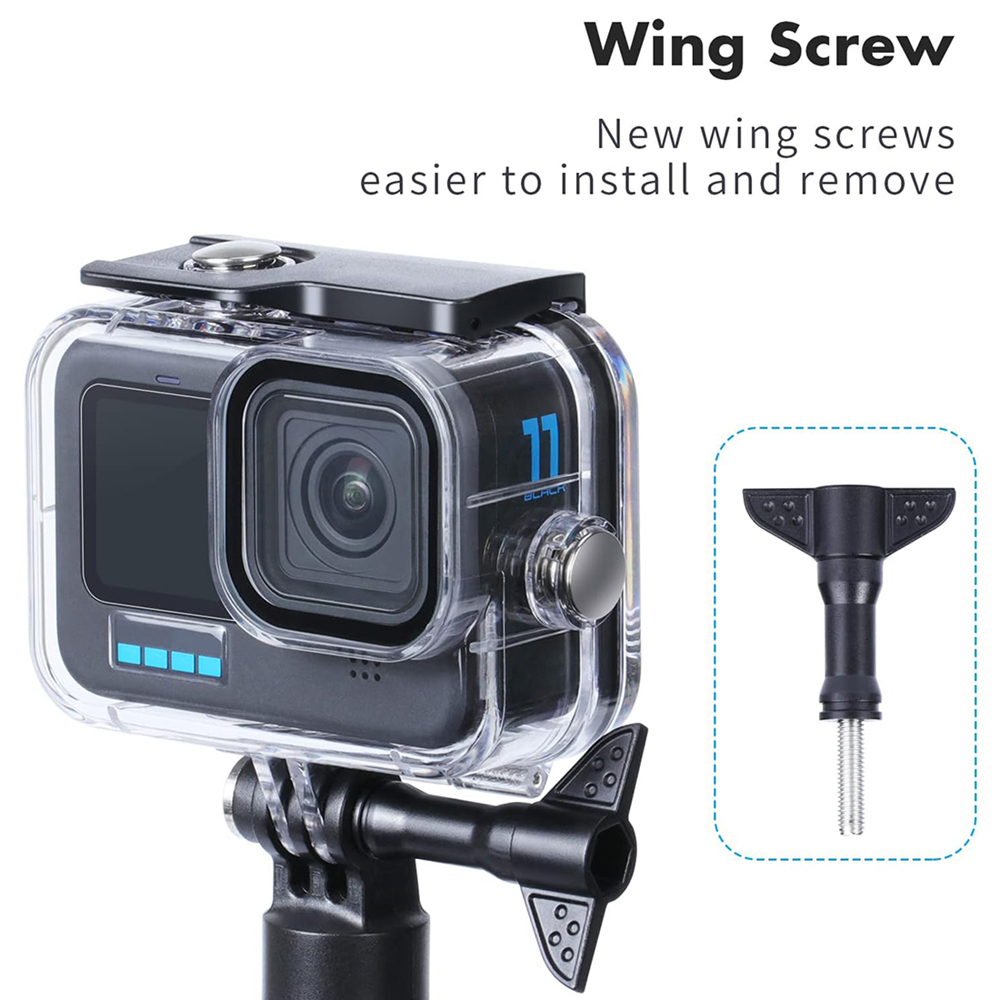 Funda impermeable de 60M para GoPro Hero 13, 12, 11, 10, 9, carcasa de buceo subacuática, cubierta de buceo para Go Pro Hero 9 10 11 12 13, accesorios