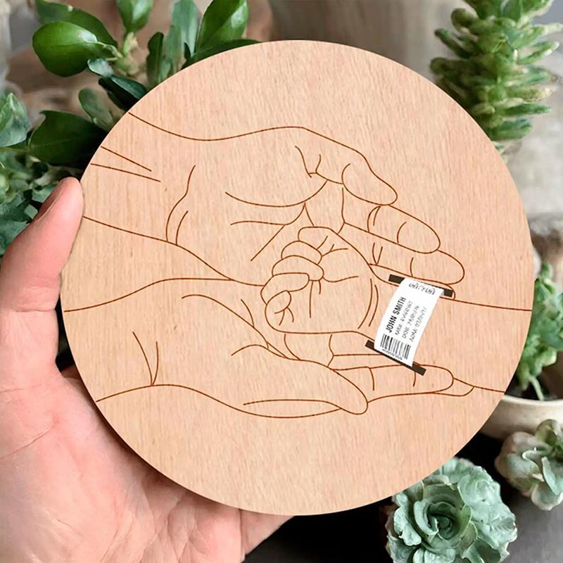 Andenkenhalter mit Gravur für Neugeborene, Krankenhaus, personalisiertes Baby-Geschenk, Gedenk-Schwangerschaftsarmband für Muttertag und Vatertag