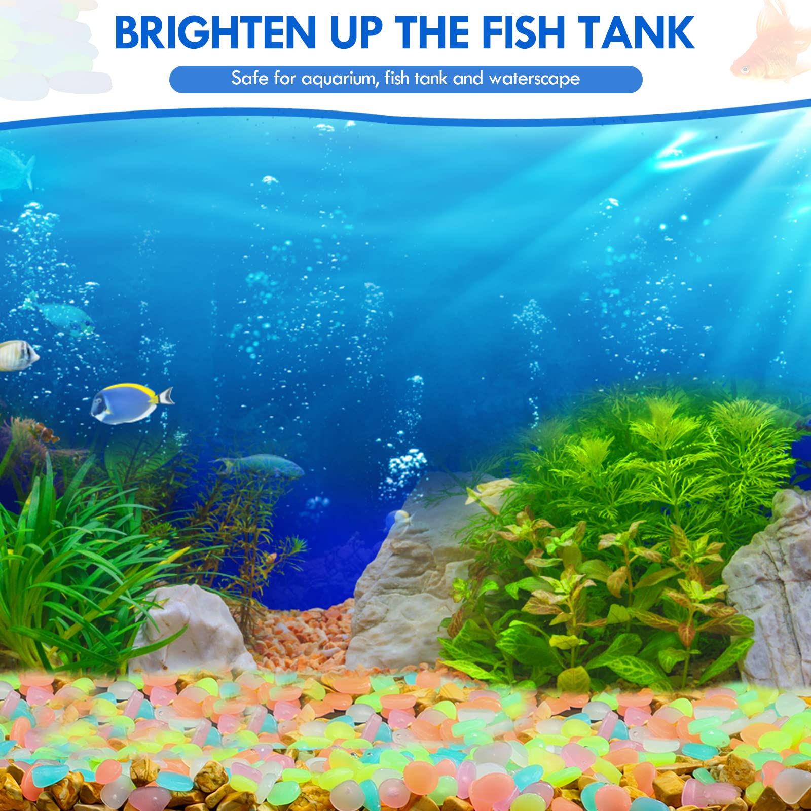 100 ชิ้น Luminous Rock, หิน Luminous Dark Garden Pebbles, ทางเท้าตกแต่งถังปลา, พิพิธภัณฑ์สัตว์น้ํา, ถังปลา loom