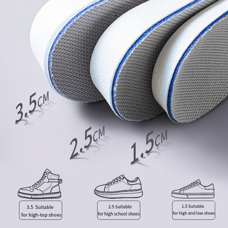 1 paio di solette invisibili per aumento di altezza per scarpe traspiranti comode per i piedi donna uomo scarpe tallone sollevamento cuscinetti per la cura ortopedica