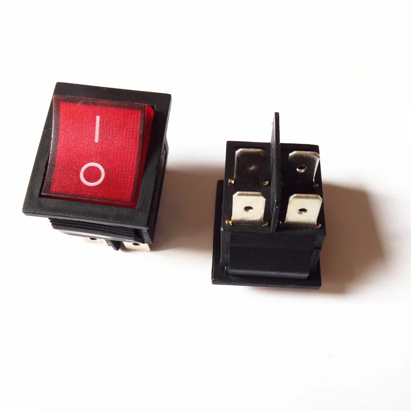 KCD4 Rocker Switch On Off 6 Pin With Led 4 16A 250V 220V T85 20A Small 6Pin 4Pin Light For 2 Position 220 230V Lamp 10A Rocket