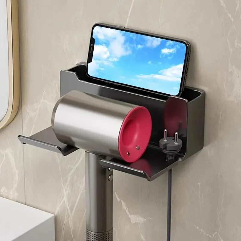 1 pz supporto per asciugacapelli supporto per asciugatrice da parete supporto per piastra per asciugacapelli scatola per organizer per asciugacapelli supporto per asciugacapelli in plastica organizzatore per il bagno
