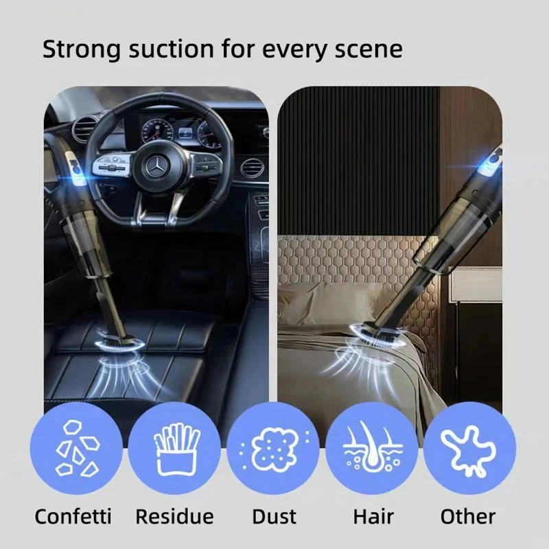 Auto multifunción stofzuiger de mano krachtige zuigkracht Oplaadbare auto en thuis Kleine draadloze stofzuiger voor tweeërl