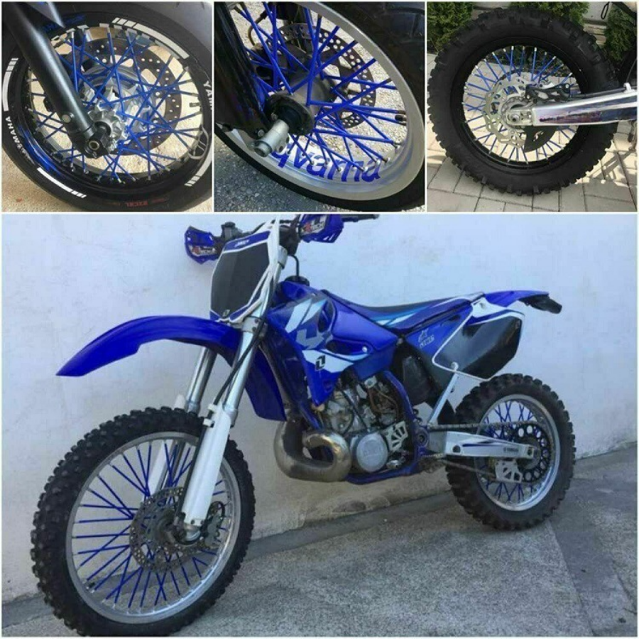 72 個オートバイホイールスポークプロテクターラップリムスキントリムカバーパイプモトクロス自転車バイククールアクセサリー 11 色