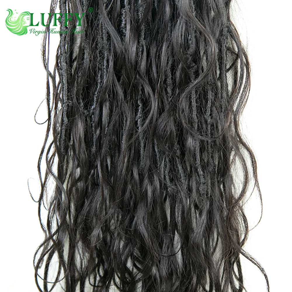 Pre-looped gehaakte Boho Locs met echt haar Body Wave gehaakte locs krullende uiteinden Echt haar Zachte Dreadlocks Vlechthaar