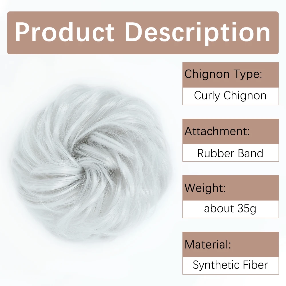 AZQUEEN Lộn Xộn Búi Tóc Tổng Hợp Thun Xoăn Sóng Chignon Scrunchies Tặng Updo Bộ Tóc Giả Dành Cho Nữ