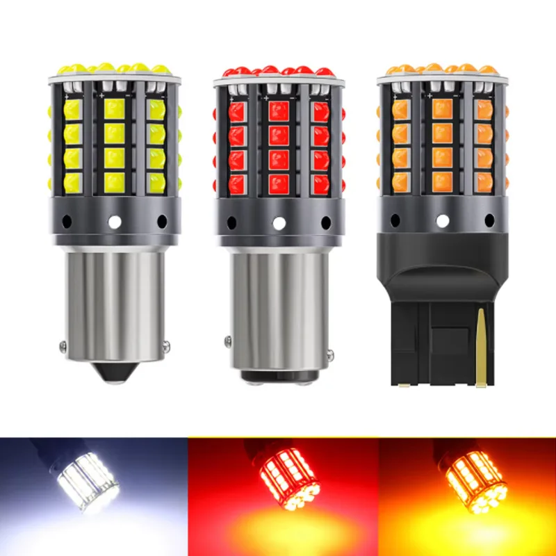 Ampoules de feu stop inversé, clignotant, 1156 BA15S P21W BAU15S PY21W1157 BAY15D P21/5W LED Canbus 3030 44SMD 7440 7443 W21W T20