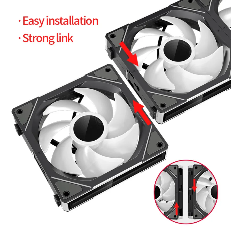 Teucer JM-1 PC Case Fan Mirror Cycle ARGB 120mm 12v/4Pin PWM Low Noise Chassis Water Cooling Ventilador Single Pack with Cable