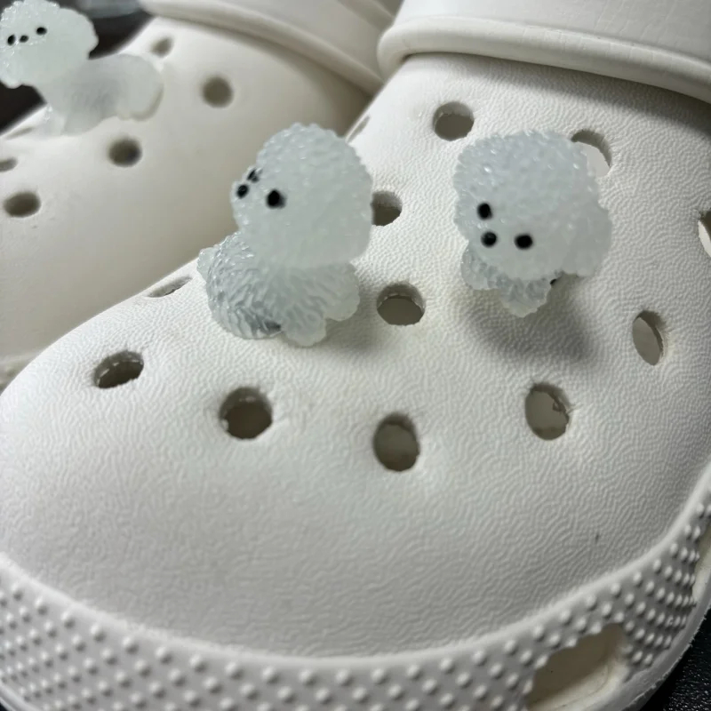 4Pcs/Set Luminescence 3D Cute Puppy Shoe Decoration Diy Shoes Charms Used For Clogs Sandals Perfect For Holiday Xmas Gifts