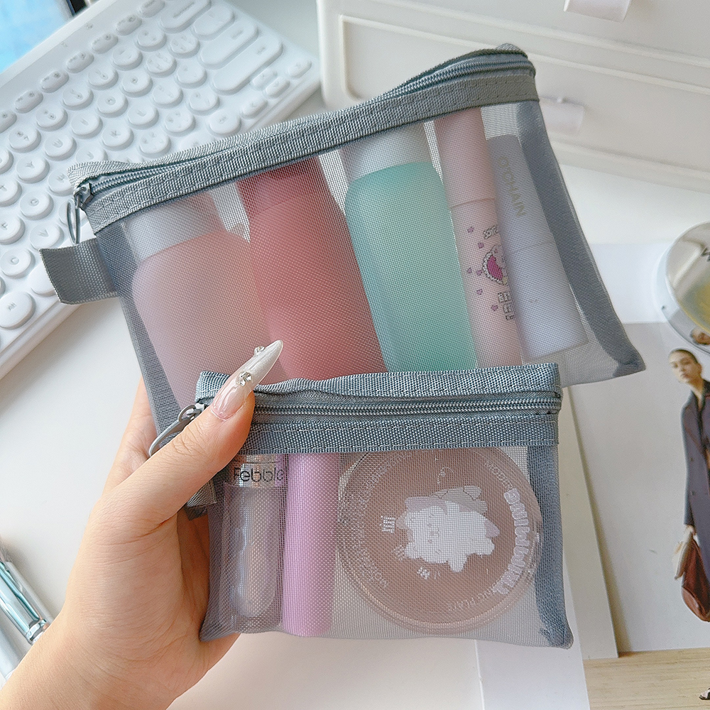 1/3pcs Mesh Clear Cosmetic Bags Small Large Black Makeup Bag Portable Travel Toiletry Organizer Case Lipstick Storage Pouch