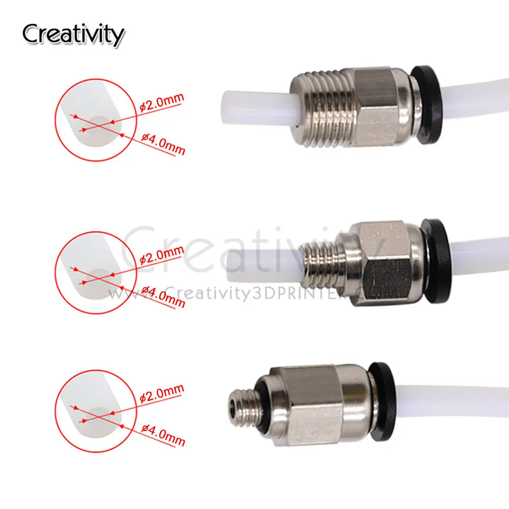 空気圧コネクタ PC4-01 PC4-M6 ボーデン押出機 J ヘッドホットエンド PTFE チューブカプラー J ヘッド継手エンダー 3 3D プリンタ部品