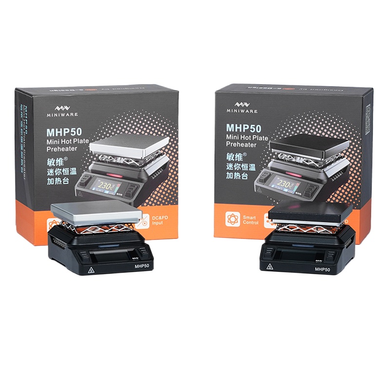 MINIWARE MHP50 Mini-Heizplatten-Vorwärmer, 50 x 50 mm Heizbereich, Heiztisch mit konstanter Temperatur, 350 ℃