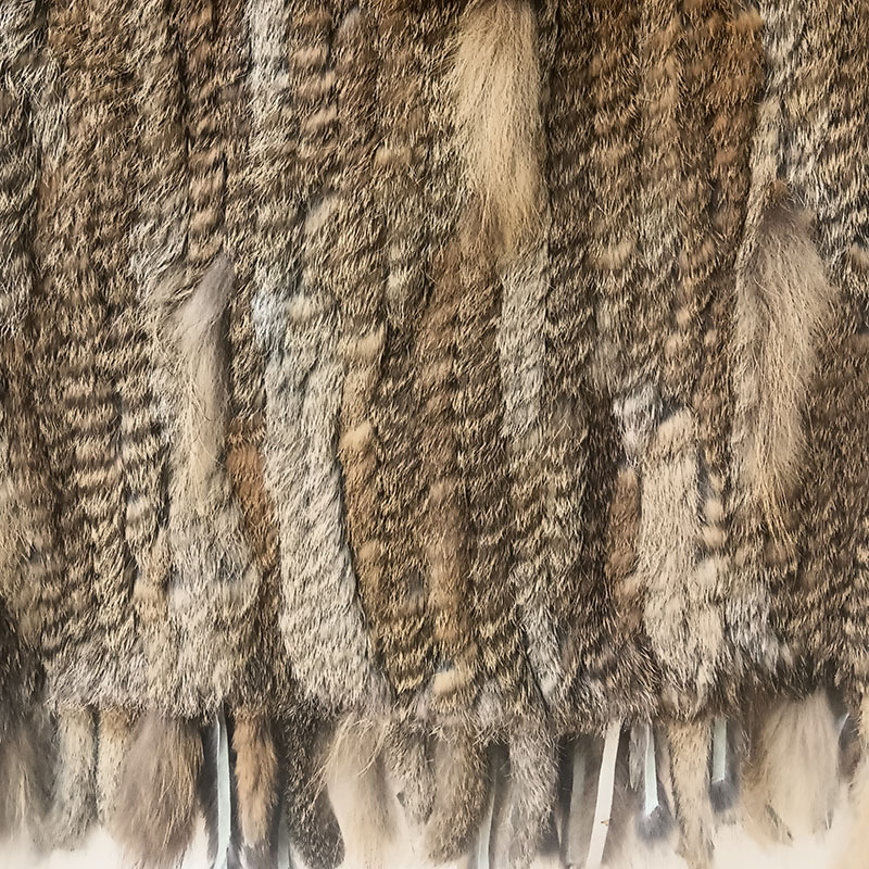 Mulheres com capuz de malha colete de pele de coelho real com gola de pele de guaxinim real moda sem mangas genuíno pele de coelho gilet outwear