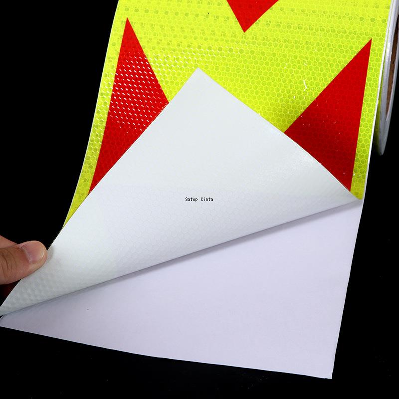 20 cm x 5 m Pfeil Reflektierende Bänder Fluoreszierende Rote Aufkleber Wasserdichte Warnung Sicherheit Reflexion Film Reflektoren Für Dinge