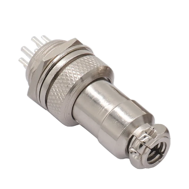 Conector circular GX16 2P 3P 4P 5P 6P 7P 8P 9P 10 pines enchufe y tuerca hexagonal de aviación, contactos chapados en plata carcasa PPS