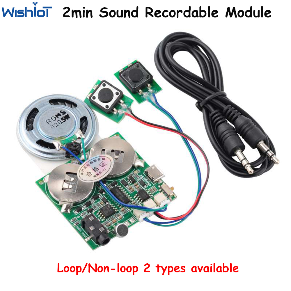 2min Sound beschreibbares Modul MP3-Musik Voice Player Kit Aufnahme Audio herunter ladbar für DIY Gruß karte Geburtstags geschenk 2MB RAM