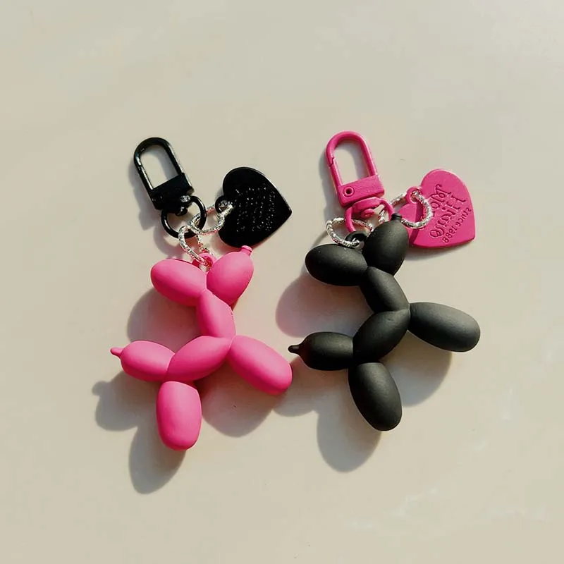 Portachiavi con ciondolo a forma di cane con palloncino in gelatina, portachiavi con catena per cani in cartone animato, regalo di gioielli accessori adorabili per chiavi unisex