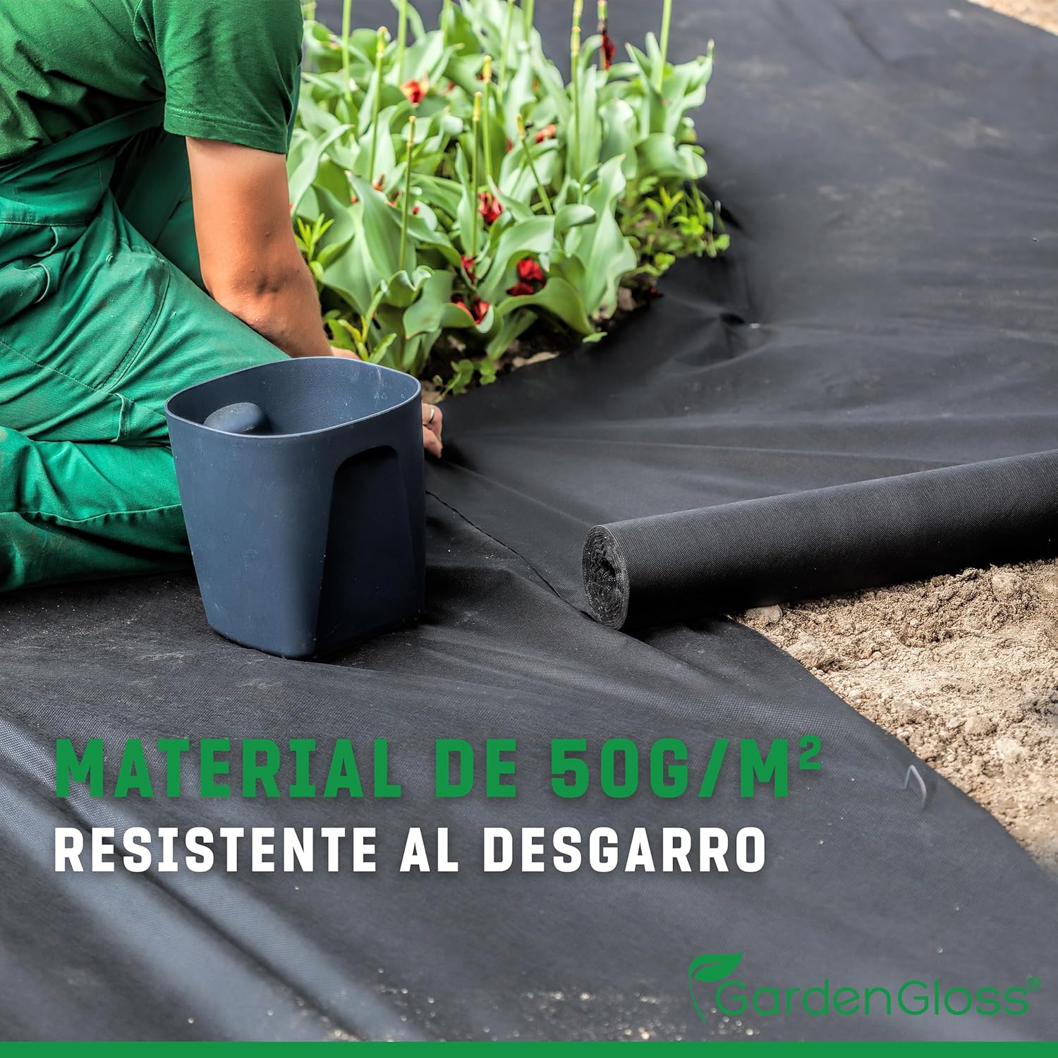 50m2 Tela Antihierba contra Las Malas Hierbas – Mallas Antihierba Resistente al Desgaste 50g/m2 – Alta estabilizació