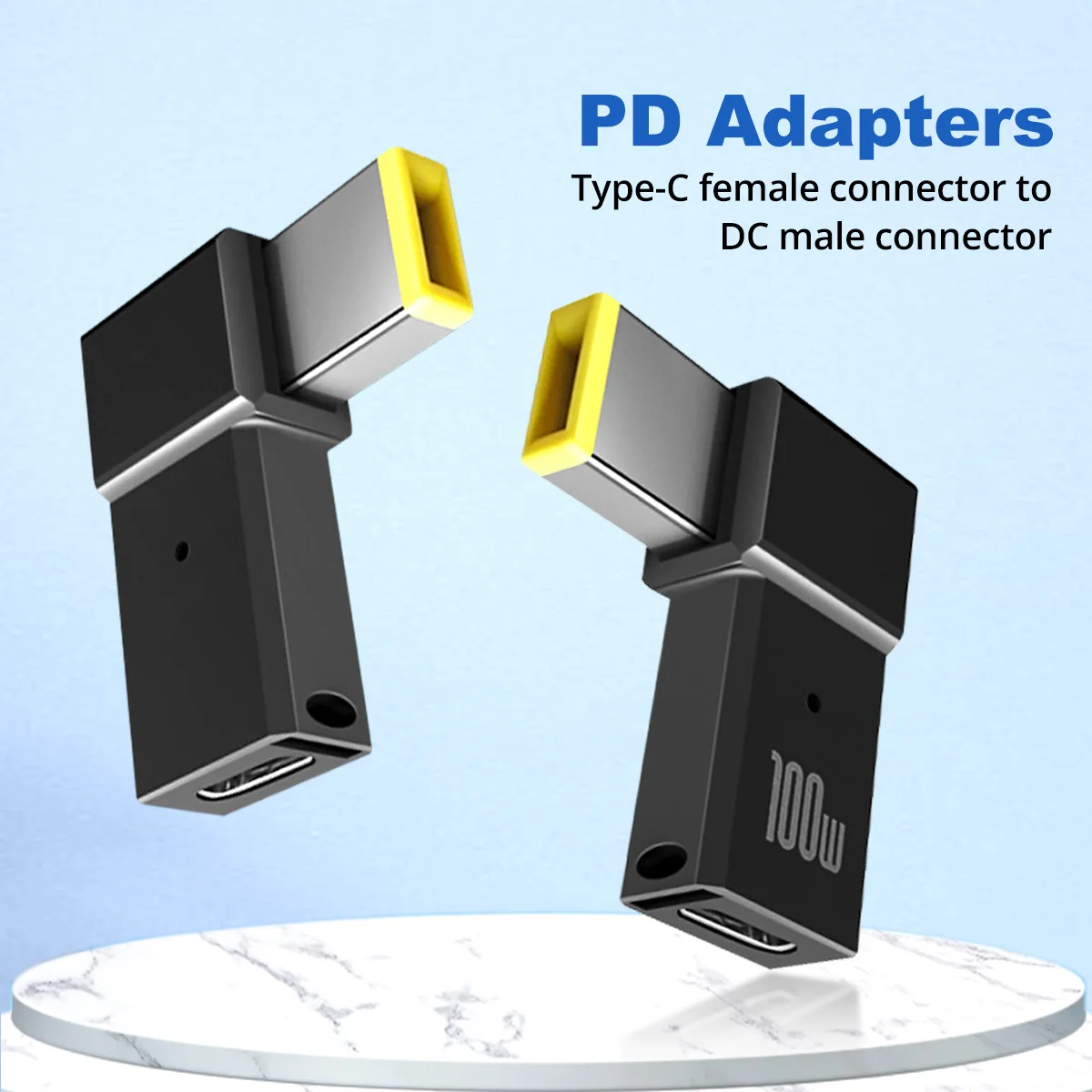PD 100W USB Typ C Buchse auf DC Stecker Adapter für Lenovo Thinkpad USB-C Schnellladekabel Konverter Quadratischer PD-Stecker