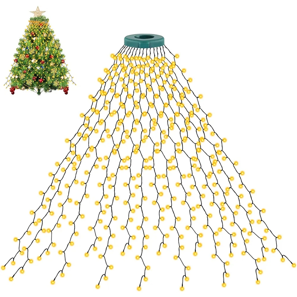 400LEDs UE/EE. UU. enchufe árbol de Navidad cadena vacaciones Hada cascada guirnalda luces para boda Año nuevo Pascua fiesta en casa