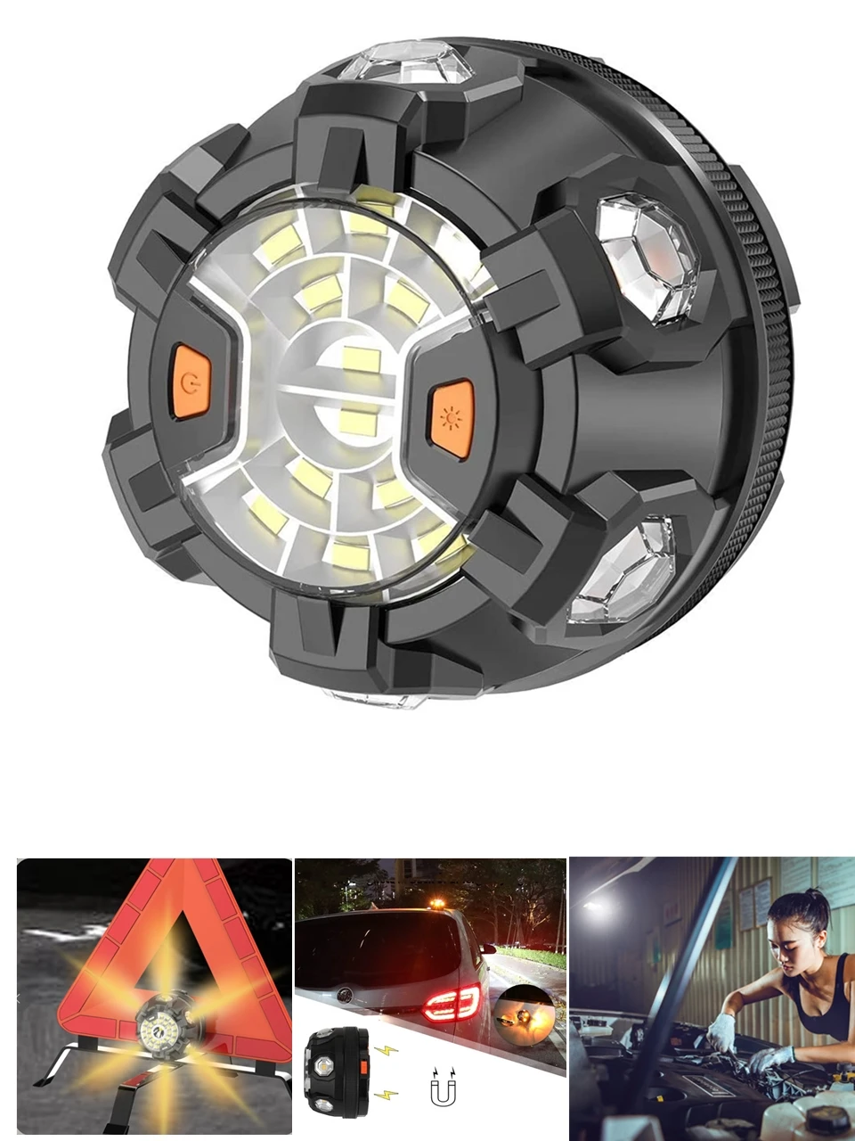 Help Flash Car Beacon Emergency SOS Light LED Roadside Safety Flashing Lamp Warning Lantern Magnetic Base Hook Breakdown Auto