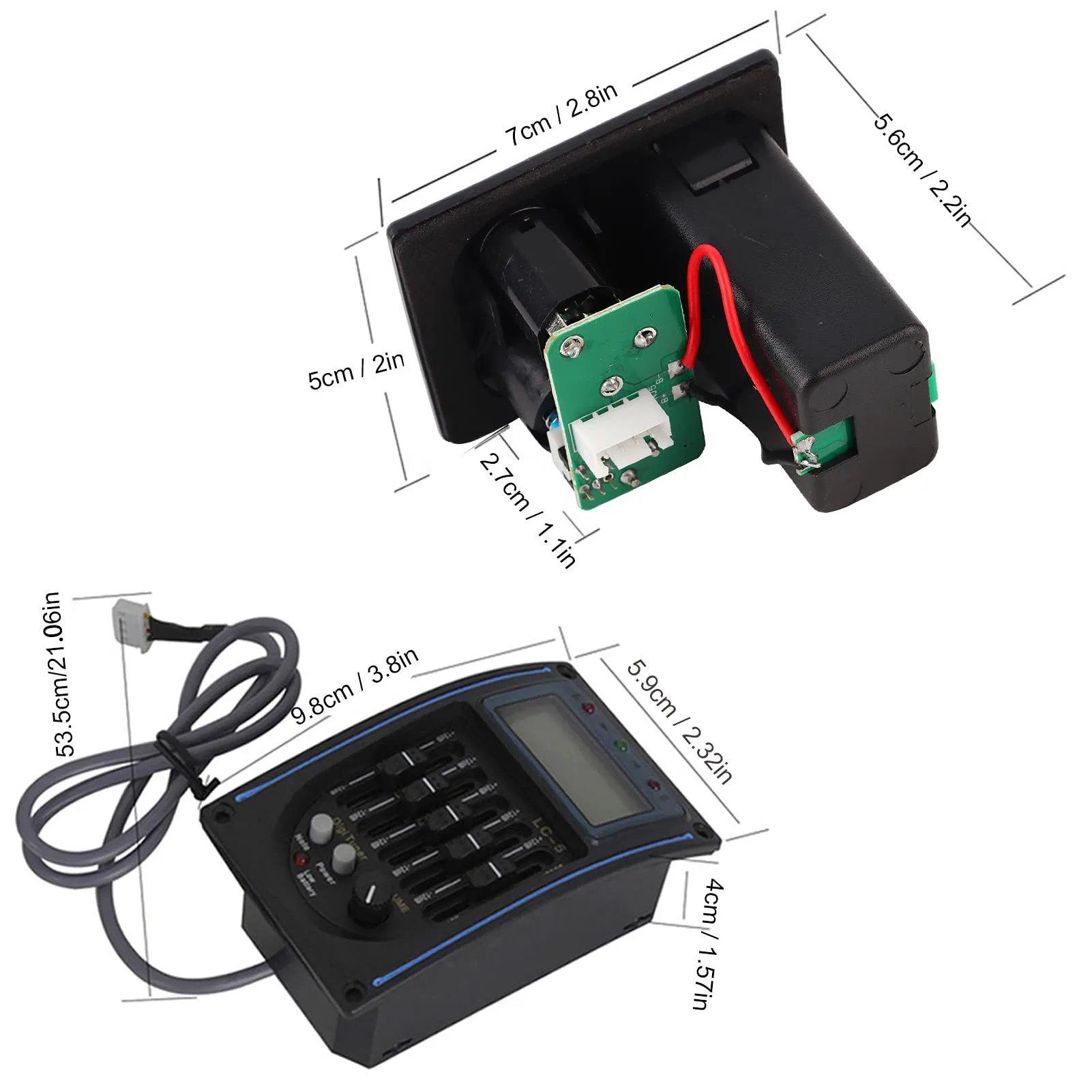 Preamplificatore per chitarra acustica a 4/5 bande EQ Equalizzatore Amplificatore sintonizzatore pickup piezoelettrico